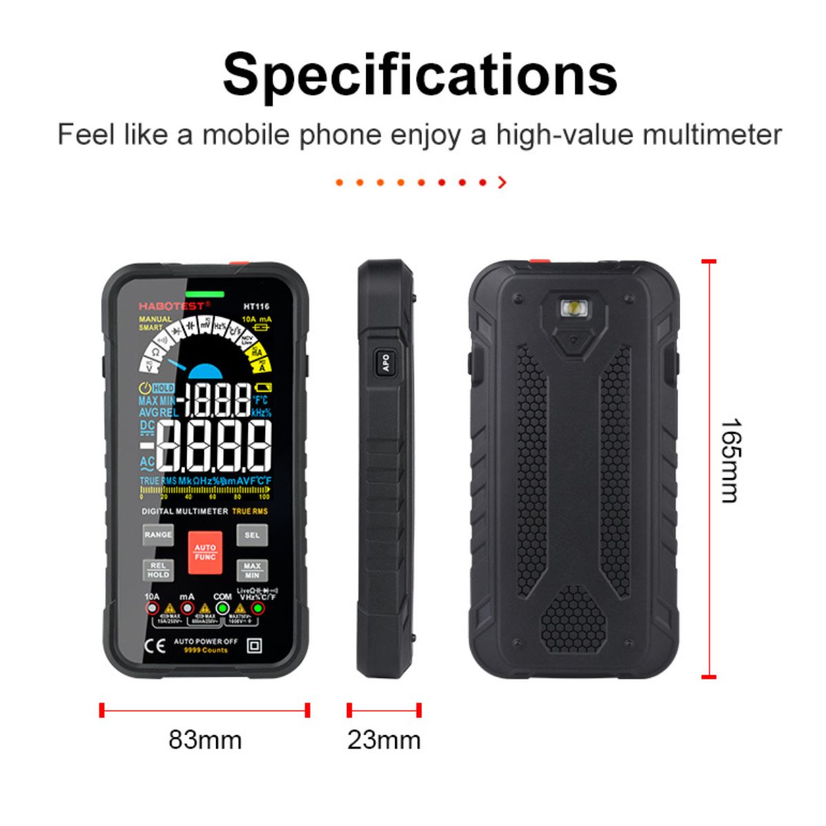 MULTIMETRO DIGITAL PORTATIL MULTITESTER HT116 - 9