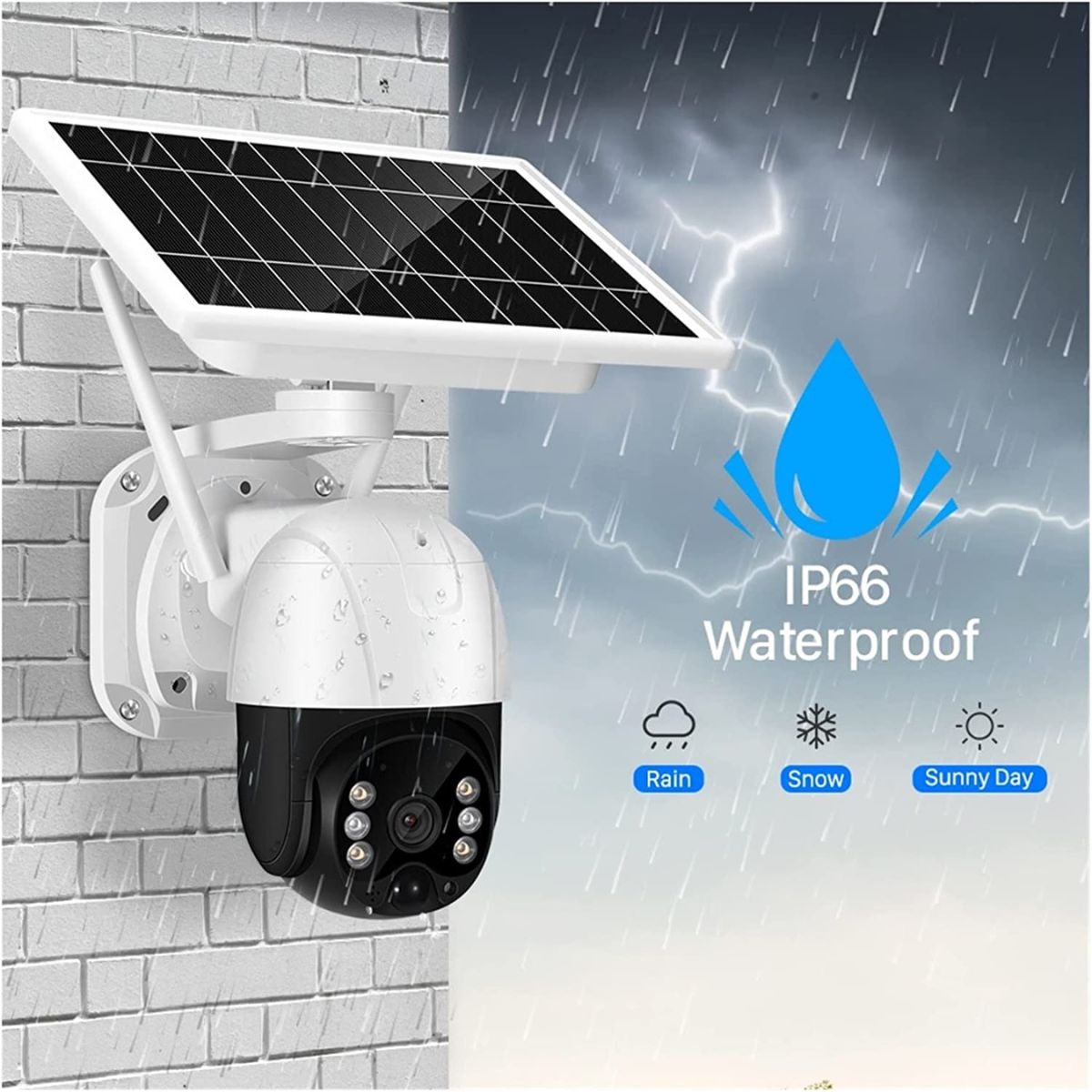 CÁMARA DE SEGURIDAD PANEL SOLAR WIFI EXTERIOR HD 1280P - 5