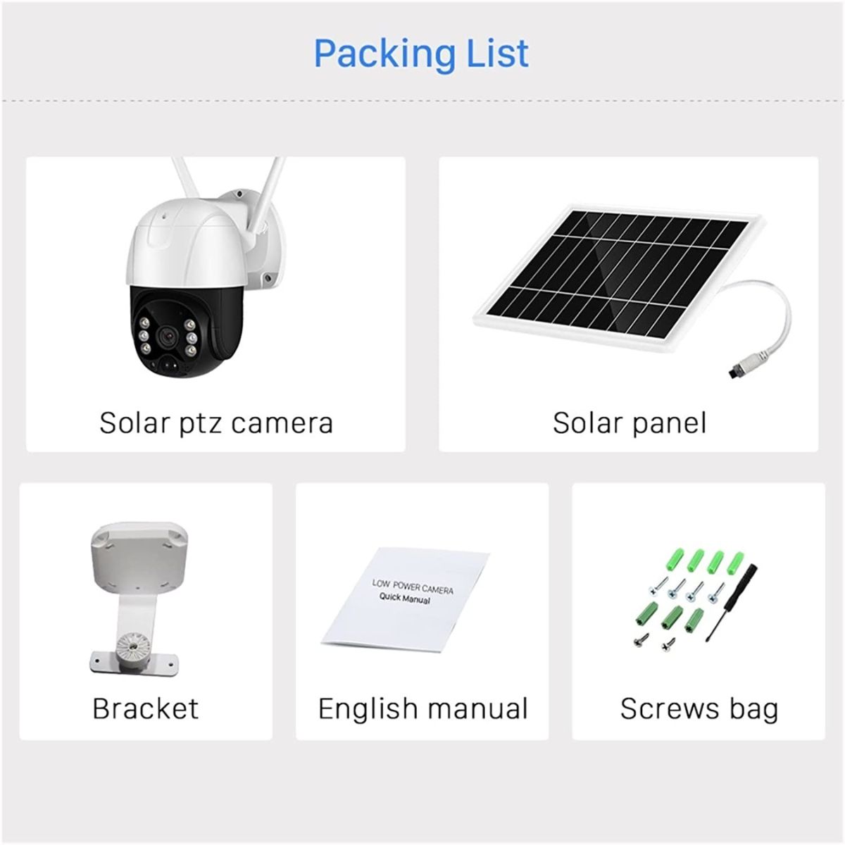 CÁMARA DE SEGURIDAD PANEL SOLAR WIFI EXTERIOR HD 1280P - 7
