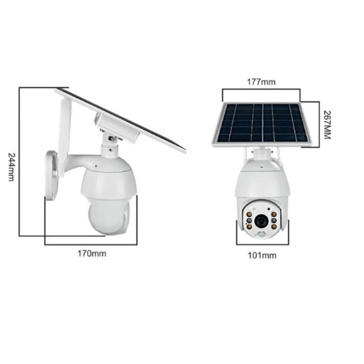 CÁMARA DE SEGURIDAD PANEL SOLAR WIFI EXTERIOR HD 1280P - 9