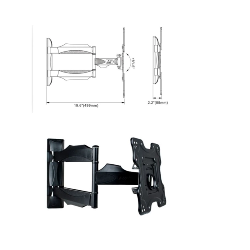 BASE SOPORTE TV PARED 3 BRAZOS AJUSTABLE 32 A 55 PULGADAS - 7