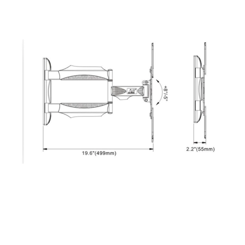 BASE SOPORTE TV PARED 3 BRAZOS AJUSTABLE 32 A 55 PULGADAS - 9