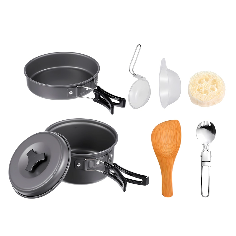 SET OLLAS CAMPING NOVYSTOR ALUMINIO 5 PIEZAS COCINILLA - 1