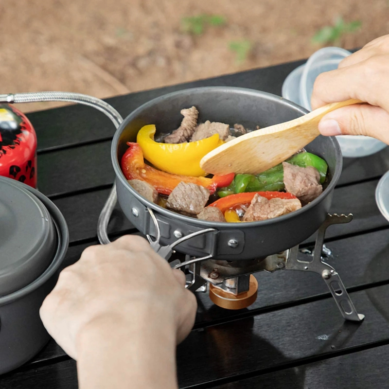 SET OLLAS CAMPING NOVYSTOR ALUMINIO 5 PIEZAS COCINILLA - 5