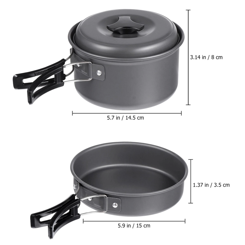 SET OLLAS CAMPING NOVYSTOR ALUMINIO 5 PIEZAS COCINILLA - 6