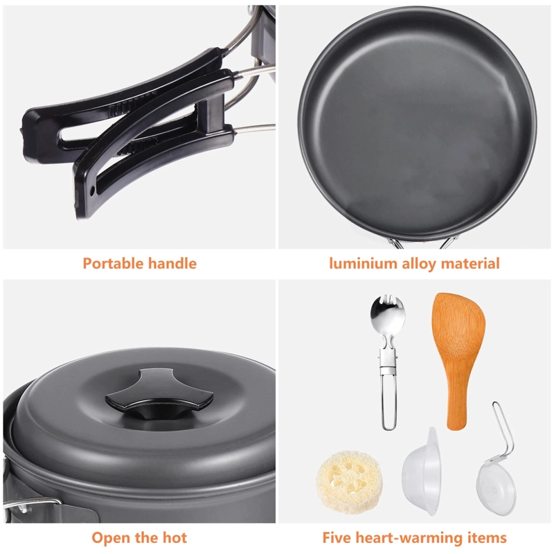 SET OLLAS CAMPING NOVYSTOR ALUMINIO 5 PIEZAS COCINILLA - 10
