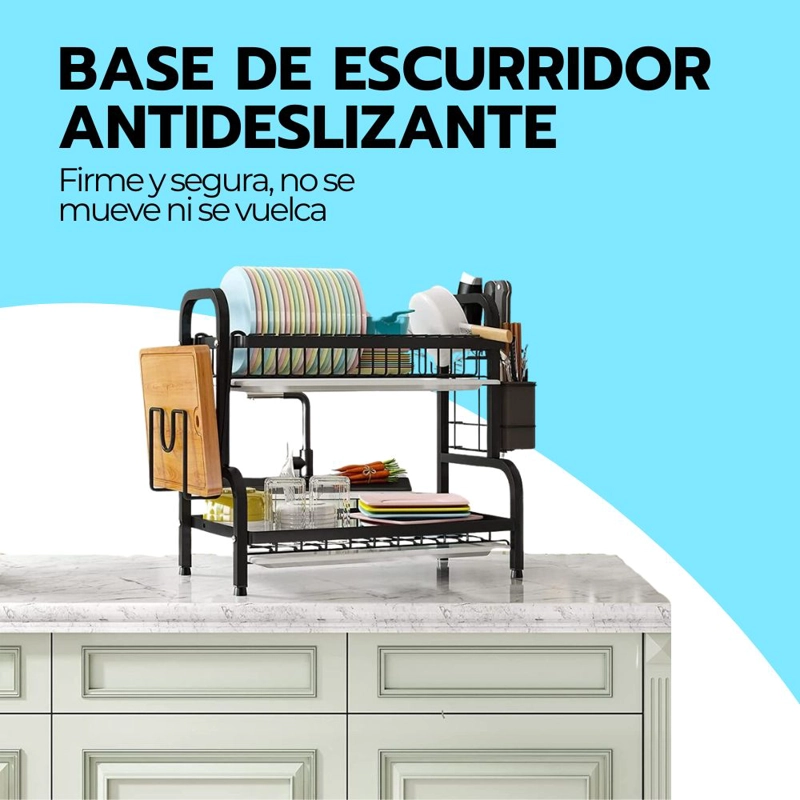 SECADOR ESCURRIDOR DE LOZA PLATOS 2 NIVELES - 8