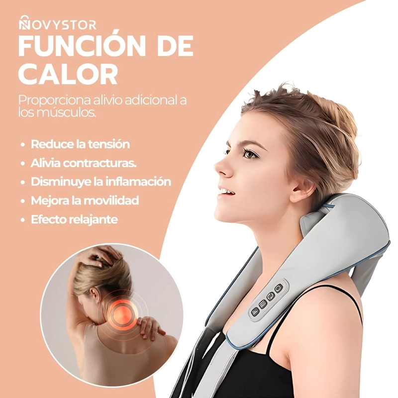 MASAJEADOR NOVYSTOR INALÁMBRICO CUELLO Y CERVICAL CON CALOR - 7