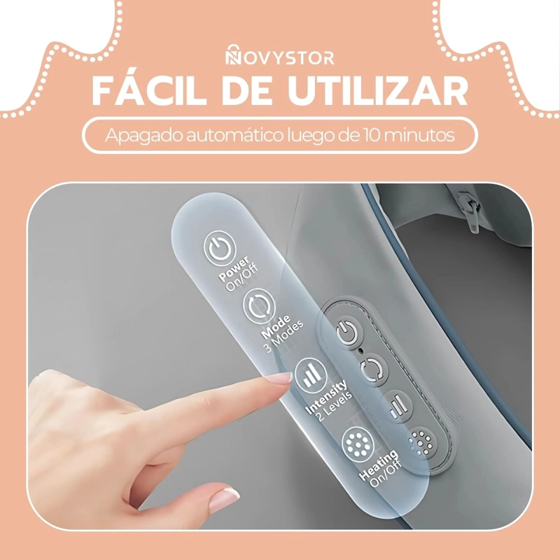 MASAJEADOR NOVYSTOR INALÁMBRICO CUELLO Y CERVICAL CON CALOR - 9