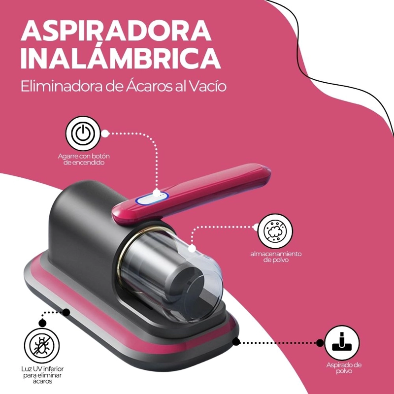 ASPIRADORA INALAMBRICA ELIMINADORA DE ACAROS AL VACIO - 3