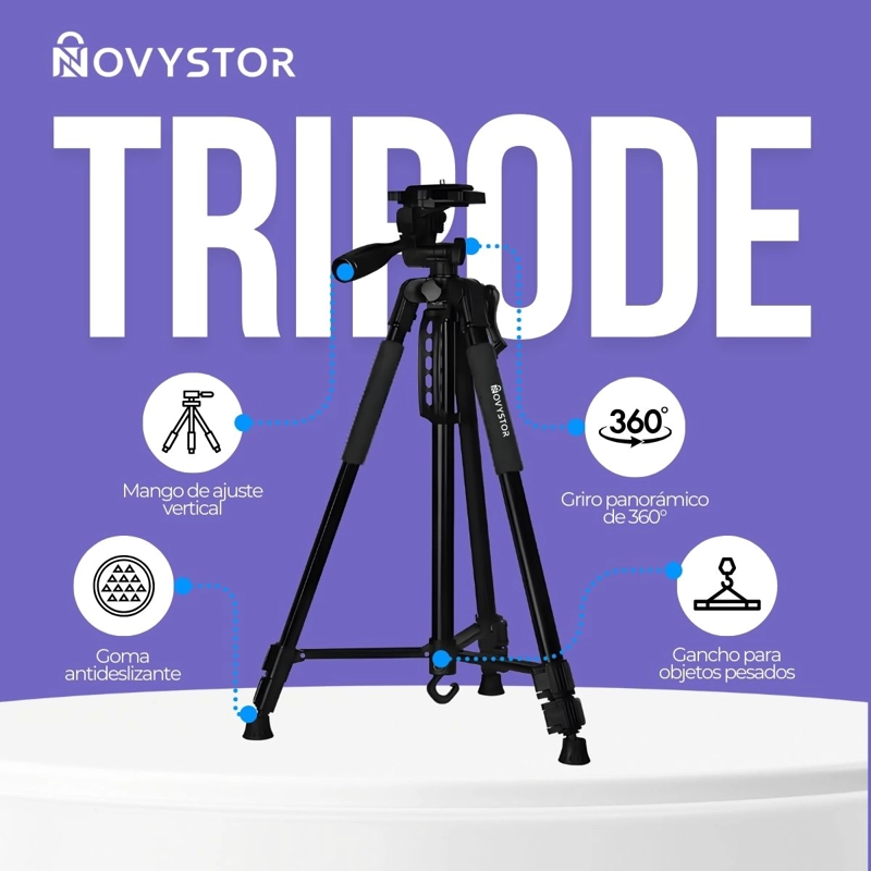 TRIPODE PROFESIONAL COMPATIBLE CON CELULAR BOLSO + ADAPTADOR - 3
