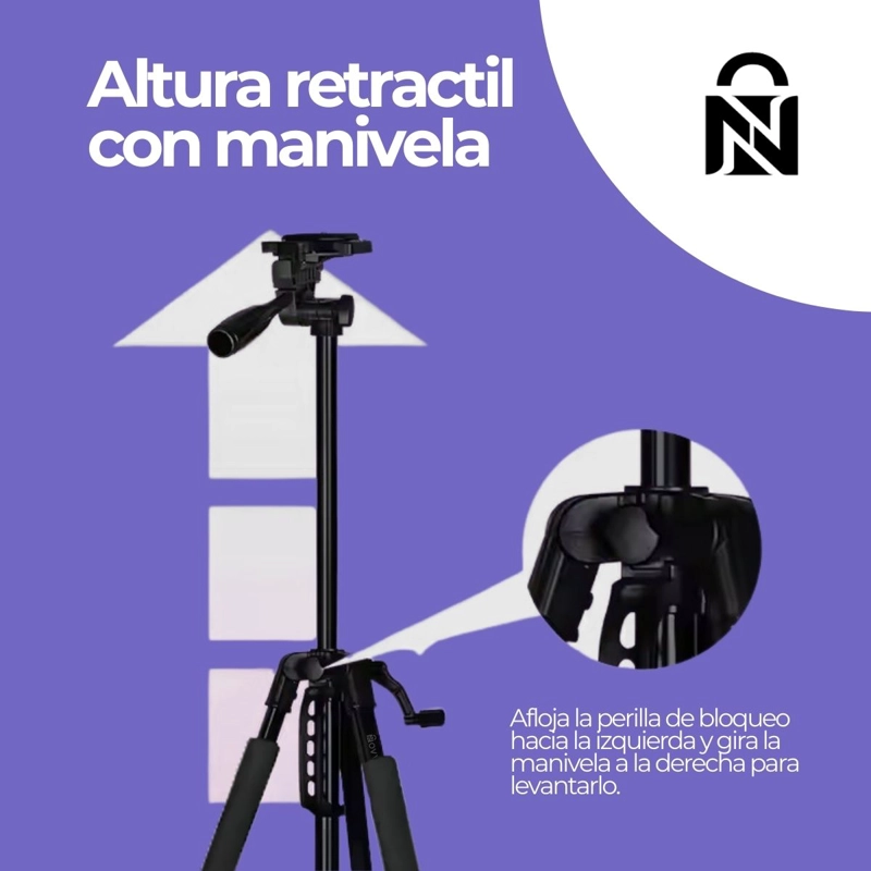 TRIPODE PROFESIONAL COMPATIBLE CON CELULAR BOLSO + ADAPTADOR - 5
