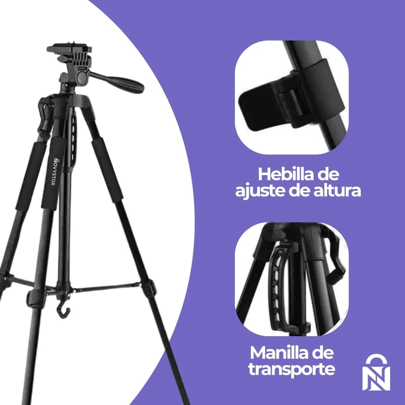 TRIPODE PROFESIONAL COMPATIBLE CON CELULAR BOLSO + ADAPTADOR - 9