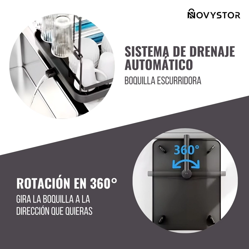 SECAPLATOS ESCURRIDOR ACERO INOXIDABLE DE 2 NIVELES +DRENAJE - 6