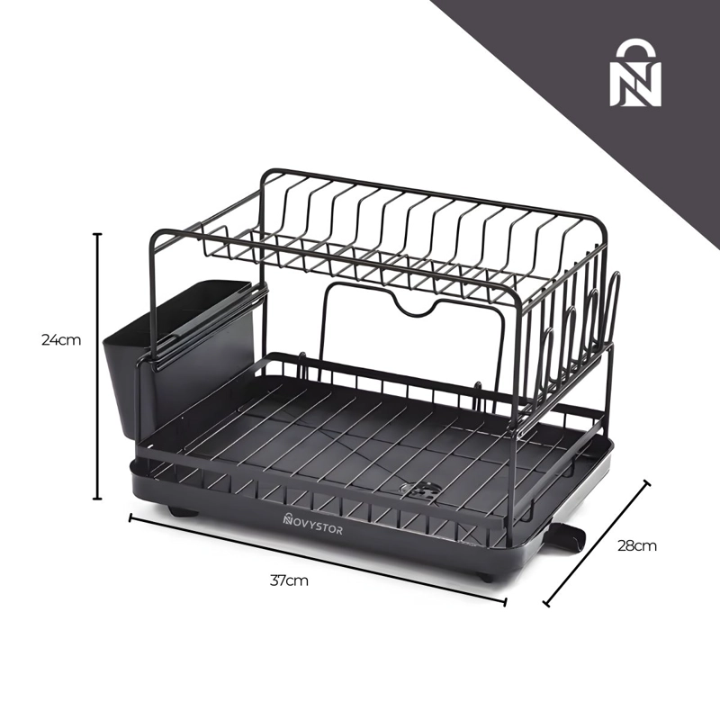SECAPLATOS ESCURRIDOR ACERO INOXIDABLE DE 2 NIVELES +DRENAJE - 8