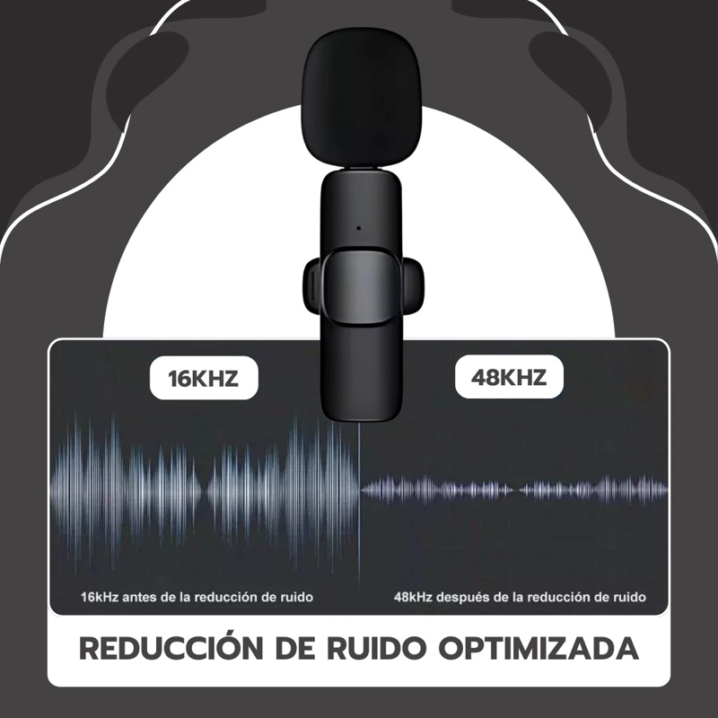 MICROFONO INALAMBRICO CON ADAPTADOR CELULAR TIPO C Y IPHONE - 9