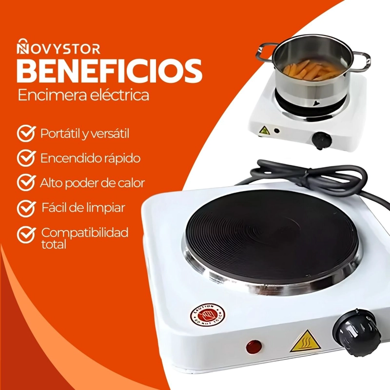 COCINILLA ELE CTRICA PORTATIL 1 PLATO 155MM ACERO INOX - 5