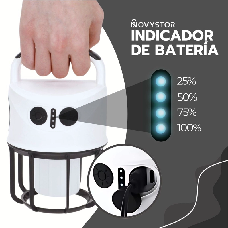 LAMPARA CAMPING DUAL LED RECARGABLE CON POWER BANK - 9