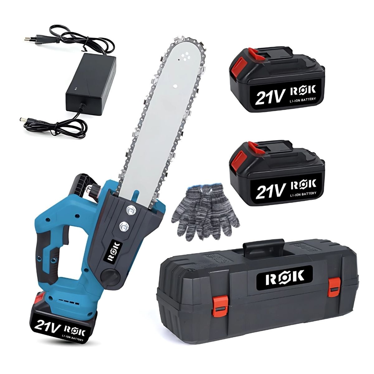MOTOSIERRA ELE CTRICA ROK 12' 900W 21V 2 BATERIAS LITIO - 2