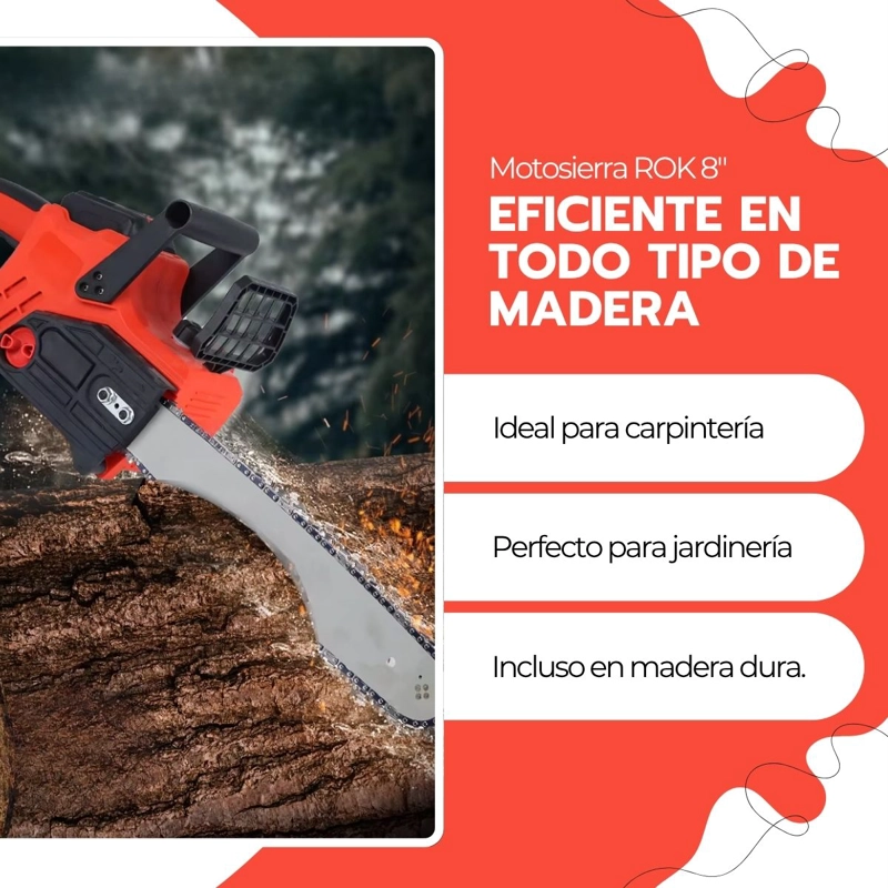 MOTOSIERRA ELE CTRICA ROK INALAMBRICA 16'' + FUNDA PROTECTORA - 5