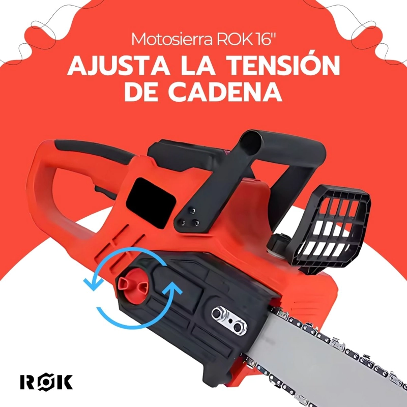MOTOSIERRA ELE CTRICA ROK INALAMBRICA 16'' + FUNDA PROTECTORA - 9
