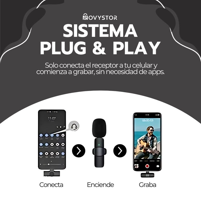 PACK 2 MICROFONOS INALAMBRICOS 360° TIPO C Y IPHONE 20M - 7
