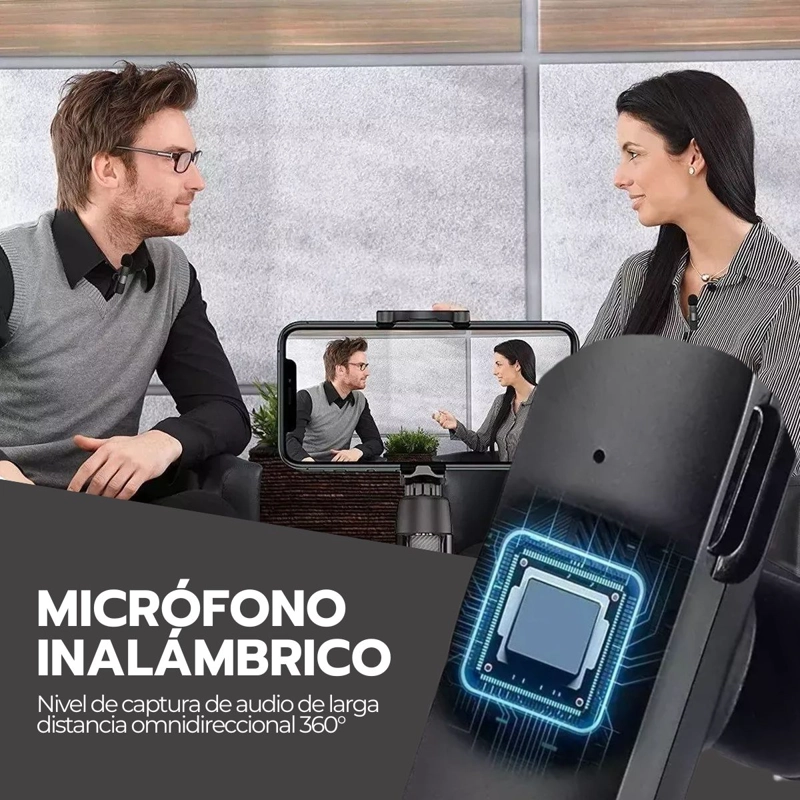 PACK 2 MICROFONOS INALAMBRICOS 360° TIPO C Y IPHONE 20M - 8