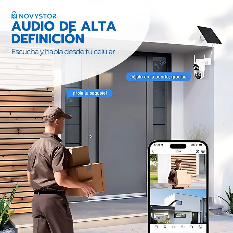CAMARA SOLAR 360° IP66 VISION NOCTURNA HD 128GB WIFI - 7