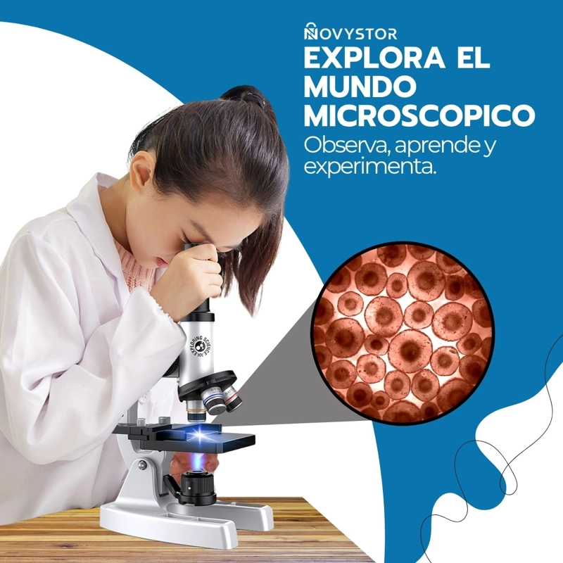 MICROSCOPIO PROFESIONAL 16000X CON ACCESORIOS Y MUESTRAS - 8