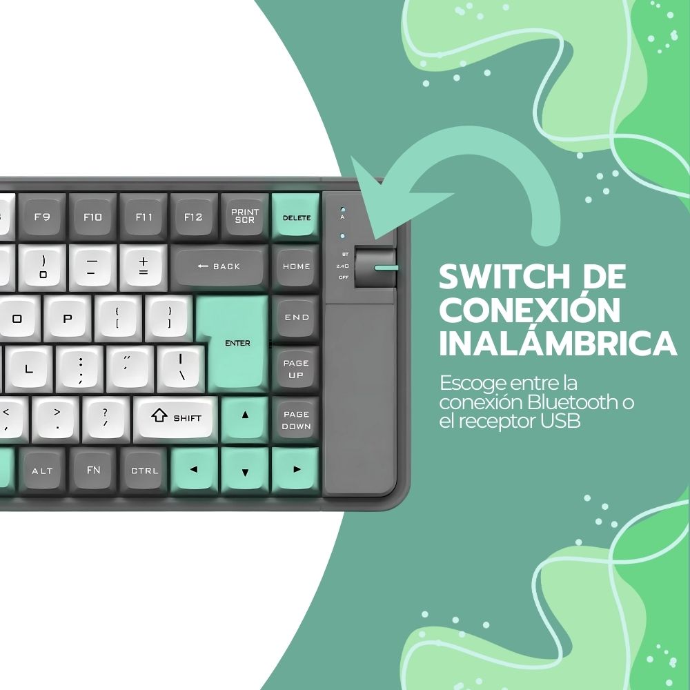 KIT TECLADO Y MOUSE INALAMBRICO BLUETOOTH USB-C RECARGABLE - 5