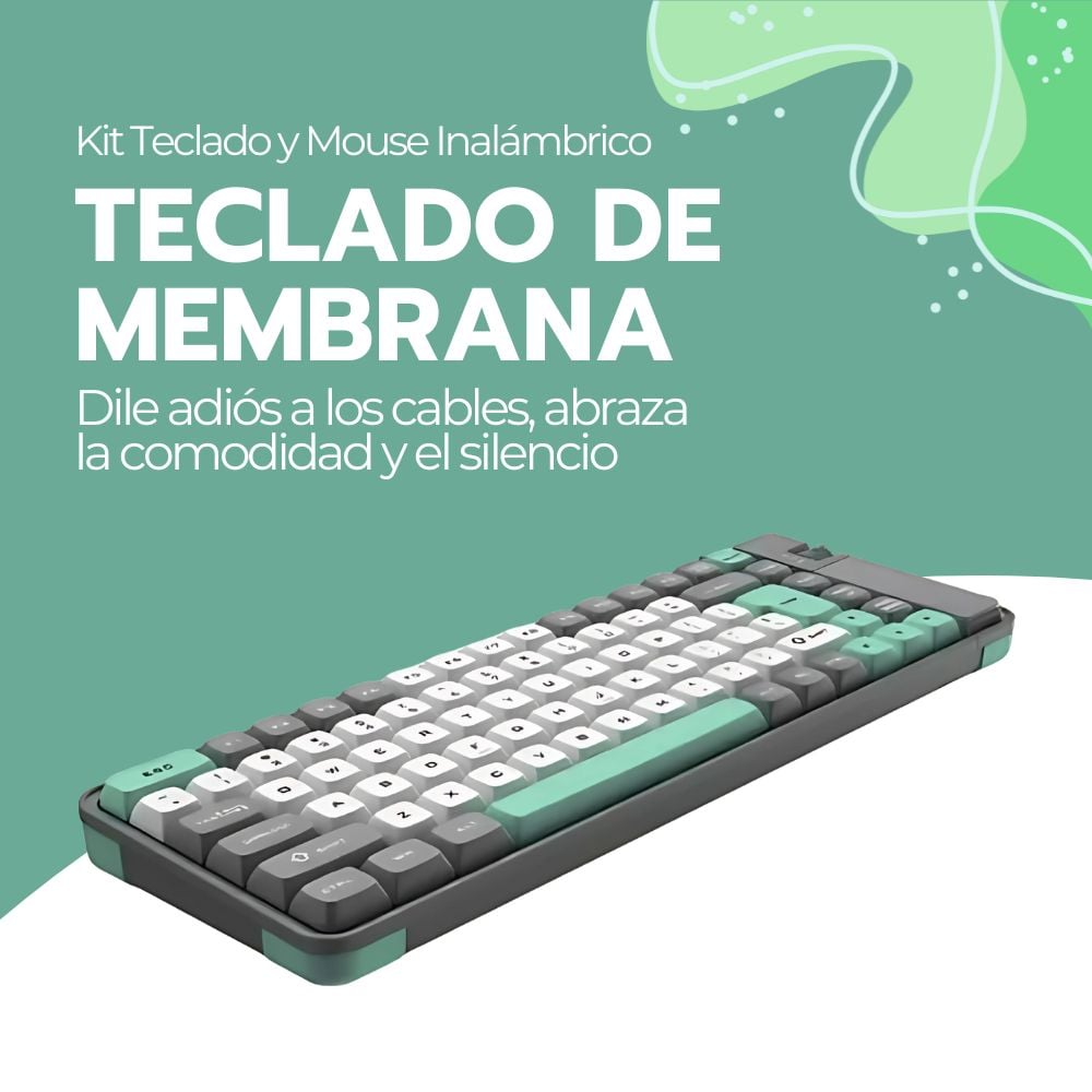KIT TECLADO Y MOUSE INALAMBRICO BLUETOOTH USB-C RECARGABLE - 8