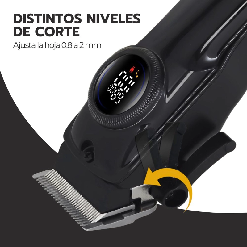 CORTADORA DE PELO DIGITAL PANTALLA LCD RECARGABLE USB PRO - 7