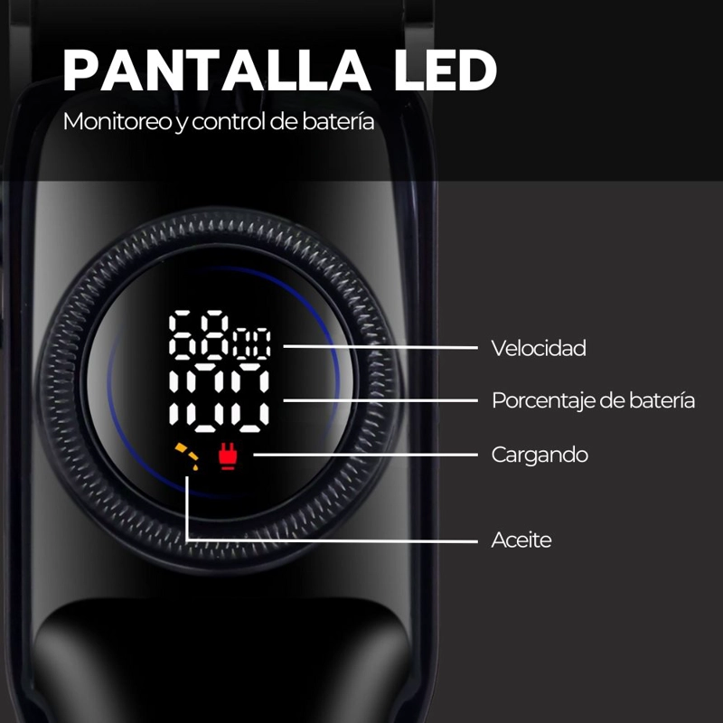 CORTADORA DE PELO DIGITAL PANTALLA LCD RECARGABLE USB PRO - 8