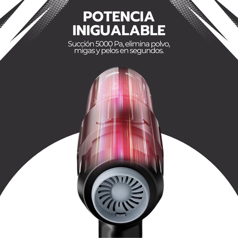 ASPIRADORA INALAMBRICA PORTATIL AUTO ALTA POTENCIA 13000MAH - 8