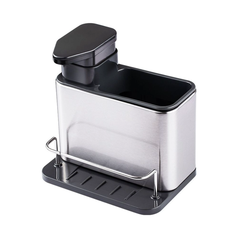 SOPORTE DE UTENSILIOS 3 EN 1 ACERO INOXIDABLE + DISPENSADOR - 2