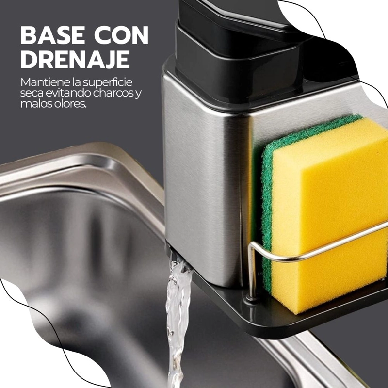 SOPORTE DE UTENSILIOS 3 EN 1 ACERO INOXIDABLE + DISPENSADOR - 8
