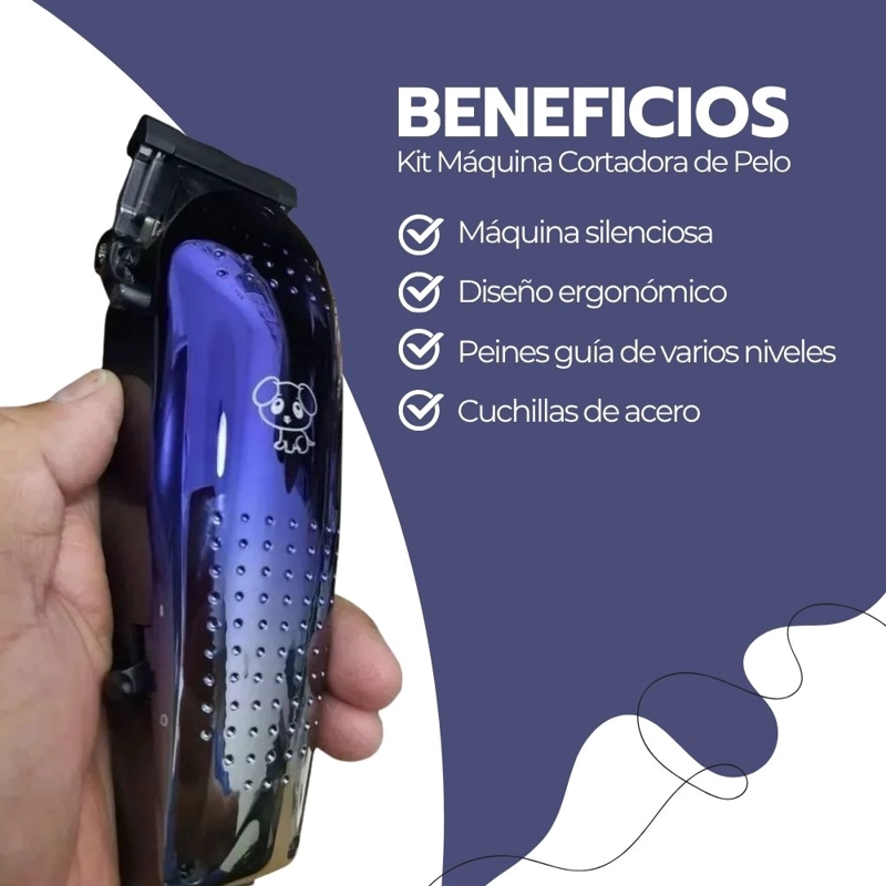 KIT MAQUINA CORTADORA DE PELO PROFESIONAL PARA MASCOTAS - 4