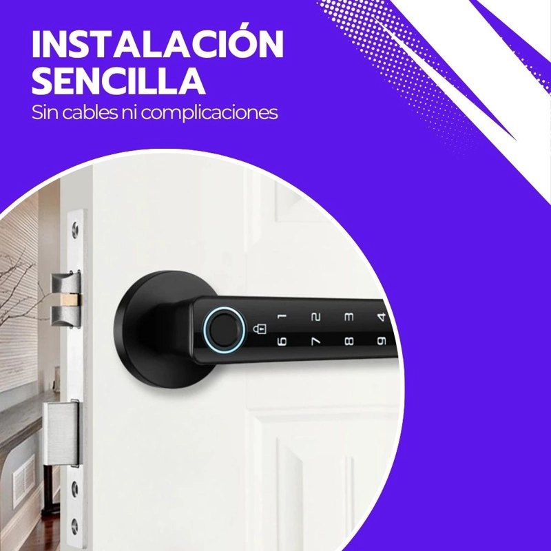 CERRADURA INTELIGENTE DIGITAL HUELLA BLUETOOTH Y CONTRASEÑA - 6