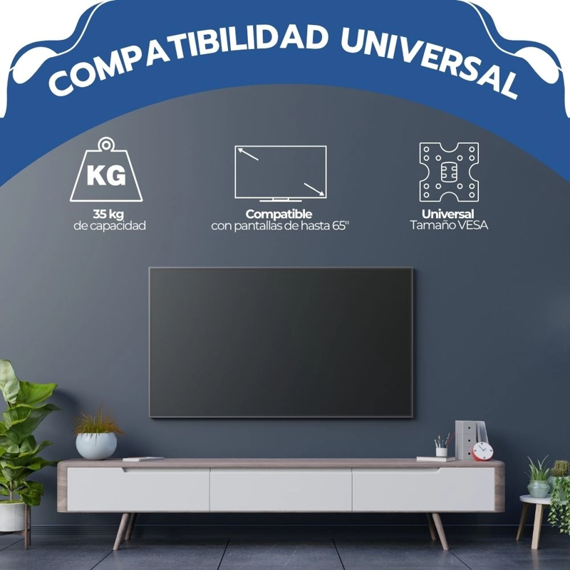 SOPORTE TV ARTICULADO 26-65 PULGADAS ACERO BRAZO DOBLE - 5