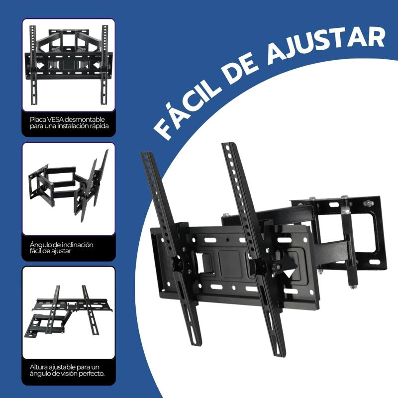 SOPORTE TV ARTICULADO 26-65 PULGADAS ACERO BRAZO DOBLE - 6