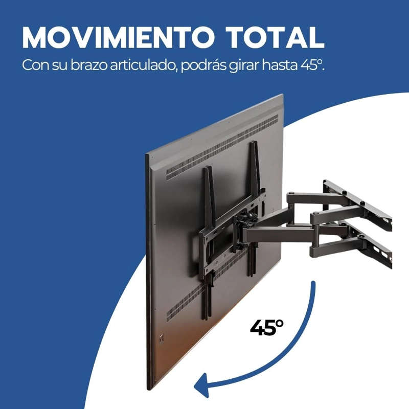 SOPORTE TV ARTICULADO 26-65 PULGADAS ACERO BRAZO DOBLE - 8