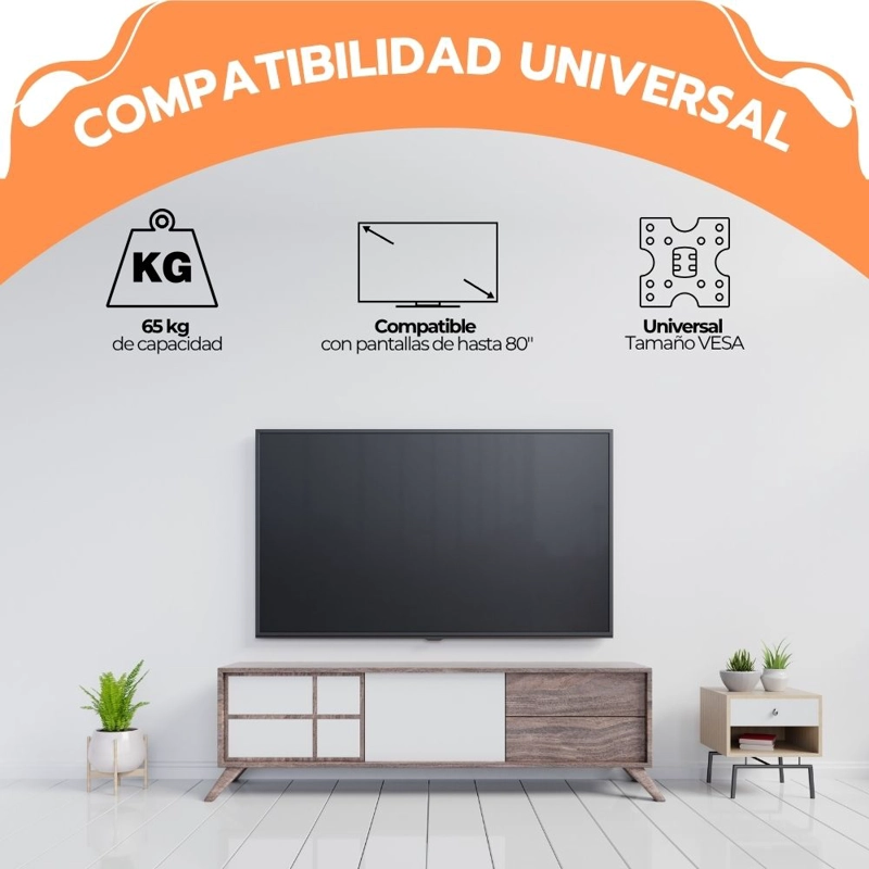 SOPORTE TV DOBLE BRAZO 32-80' ARTICULADO ACERO RESISTENTE - 5