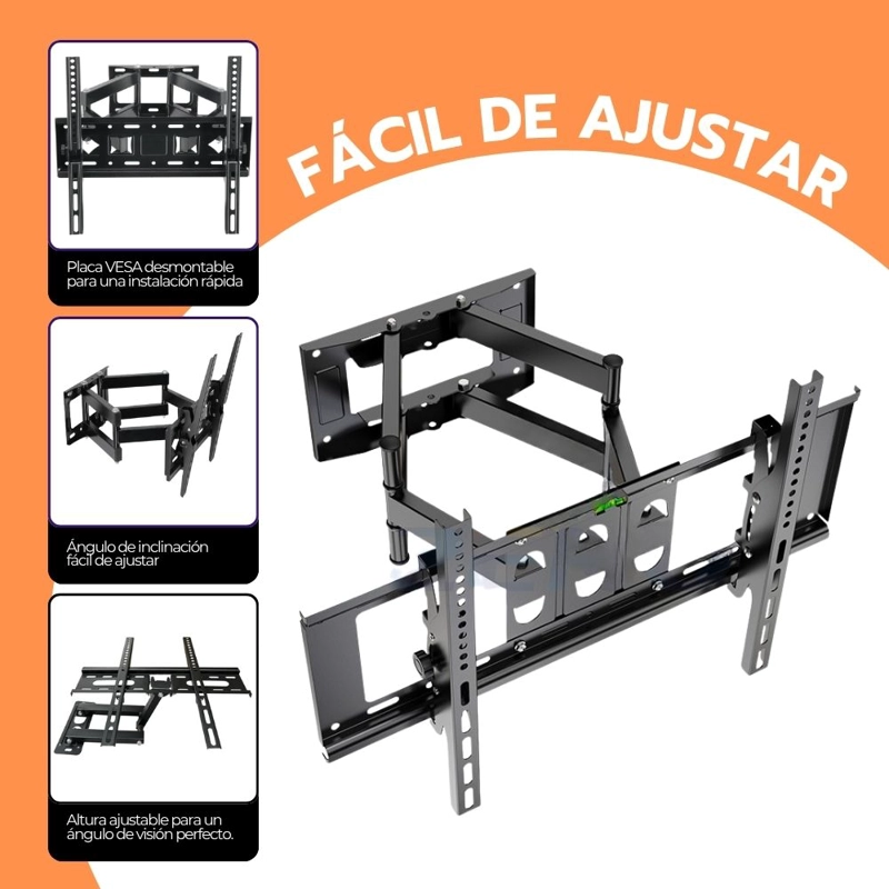 SOPORTE TV DOBLE BRAZO 32-80' ARTICULADO ACERO RESISTENTE - 6