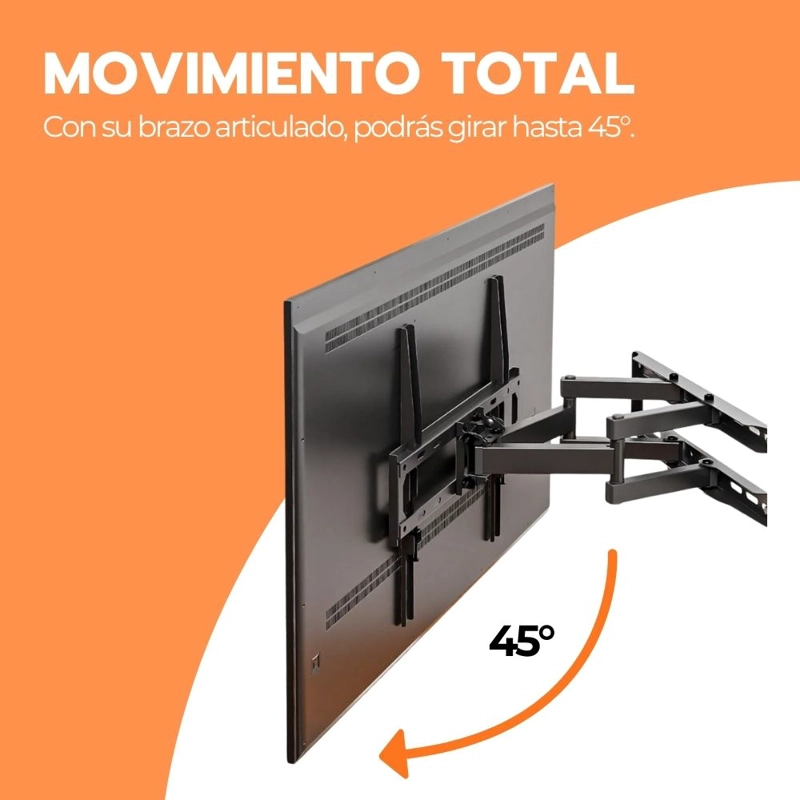 SOPORTE TV DOBLE BRAZO 32-80' ARTICULADO ACERO RESISTENTE - 8