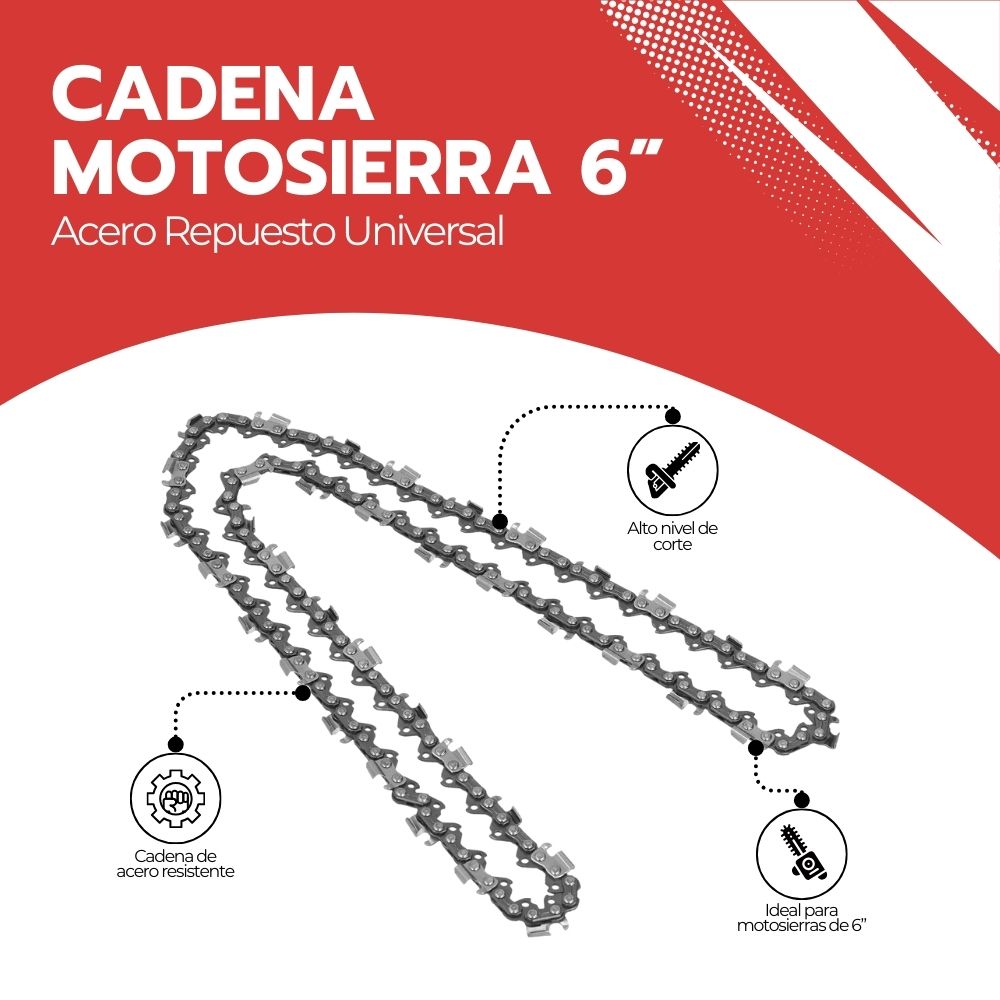 CADENA MOTOSIERRA 6” ACERO REPUESTO UNIVERSAL - 3