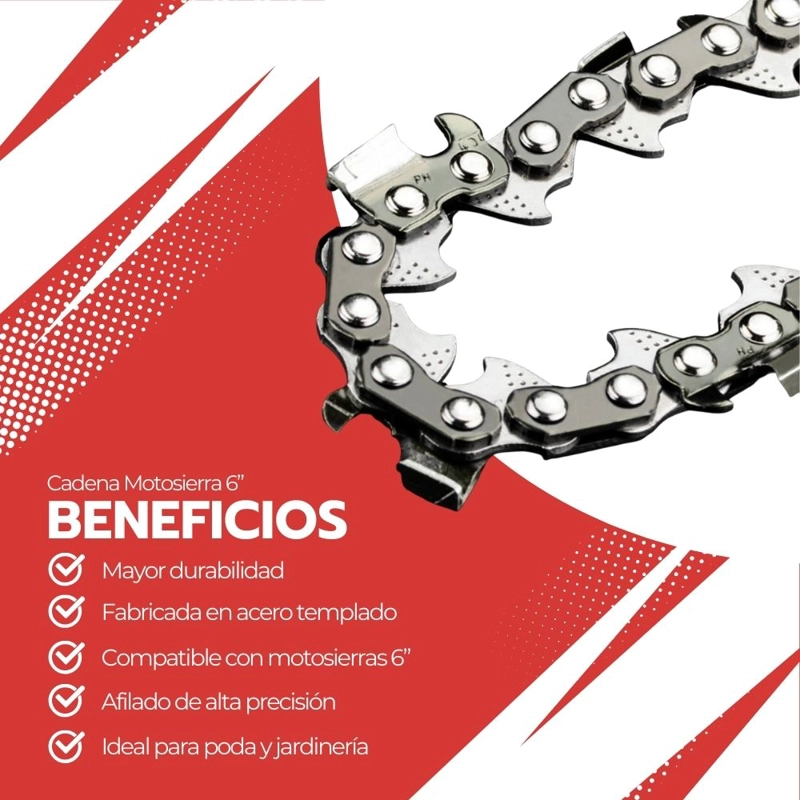 CADENA MOTOSIERRA 6” ACERO REPUESTO UNIVERSAL - 4