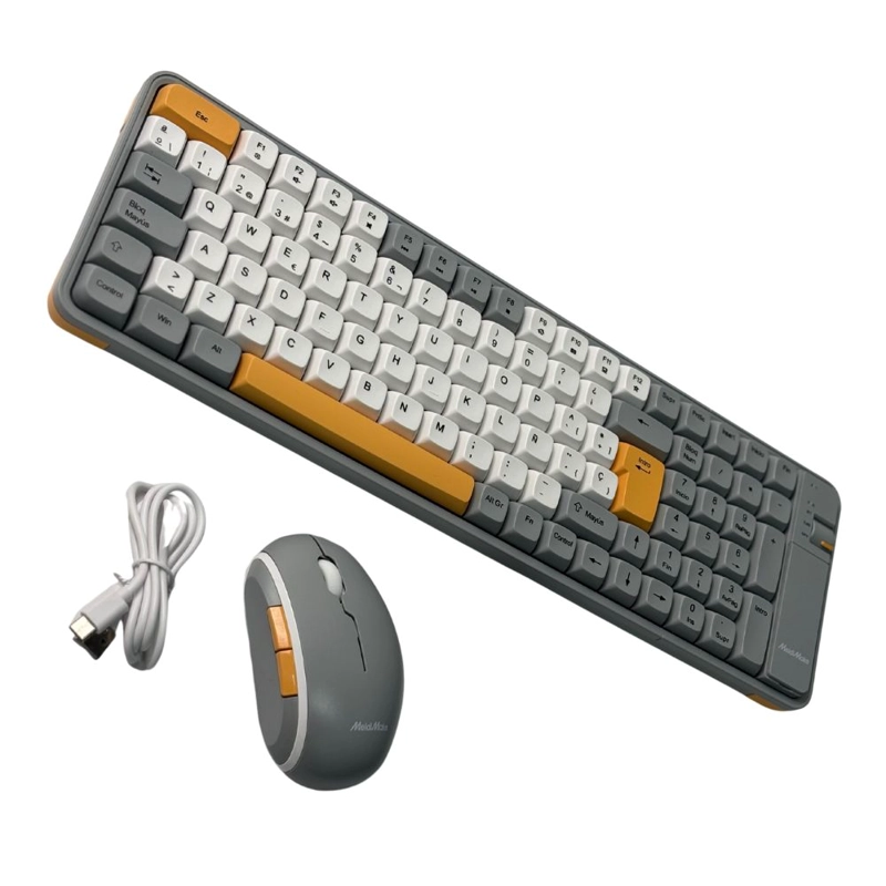 KIT TECLADO Y MOUSE INALAMBRICO NUME RICO BLUETOOTH USB - 2