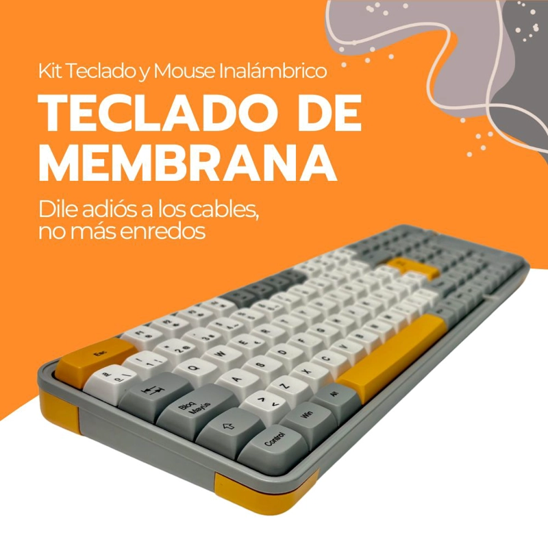 KIT TECLADO Y MOUSE INALAMBRICO NUME RICO BLUETOOTH USB - 7
