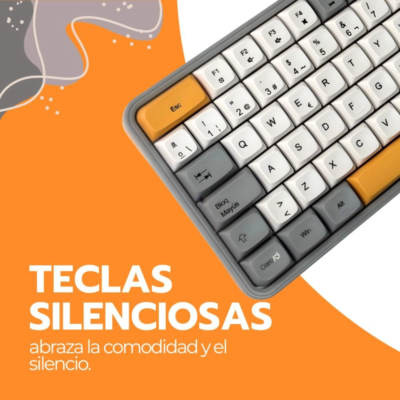KIT TECLADO Y MOUSE INALAMBRICO NUME RICO BLUETOOTH USB - 8