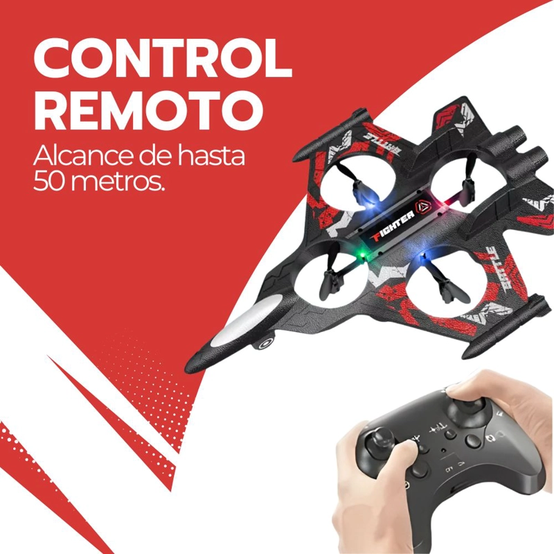 JUGUETE DRONE AVION ESPUMA PLANEADOR CONTROL REMOTO BATERIA - 7
